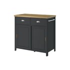 Aparador Chá 2 Portas De Correr 2 Gavetas Ba-145 Denver Preto