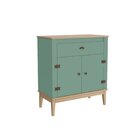 Aparador - Colonial 80x90x41 Cm 1 Gaveta 2 Portas 80cm Pés Em