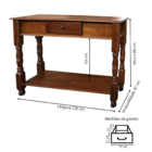 Aparador Colonial De Madeira Com Pés Torneados E 1 Gaveta Mey