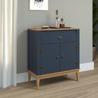 Aparador Colonial Mel E Petróleo 1 Gaveta 2 Portas Com Vidro