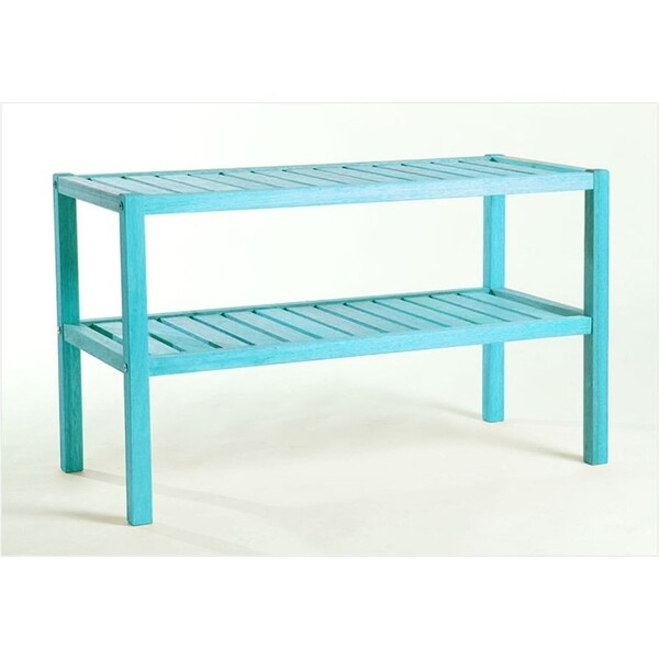 Aparador Com 02 Prateleiras Aquiles Stain Azul - Mão   Formão