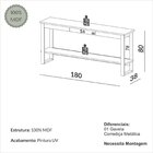 Aparador Com 1 Gaveta 180cmx80cm Em Mdf Freijó/preto Industri