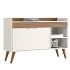 Aparador Com 2 Portas E 2 Nichos Off White Cristal/ripado Mad