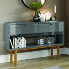 Aparador Com 2 Portas Tenge Cinza Perolizado Tauari