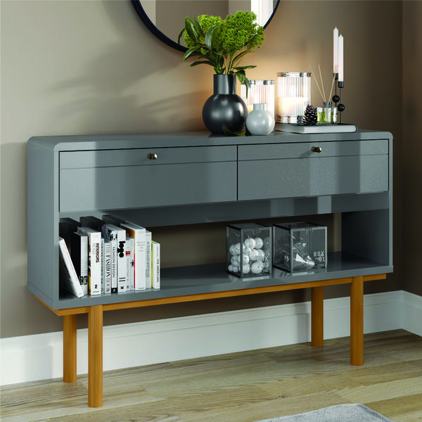 Aparador Com 2 Portas Tenge Cinza Perolizado Tauari