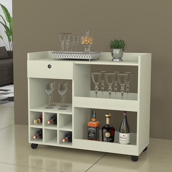 Aparador Com Adega 6 Nichos 1 Gaveta 2 Prateleiras Balé  Off