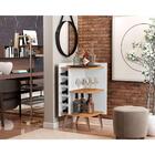 Aparador Com Adega Canto Pés Palito Milão Branco/nature