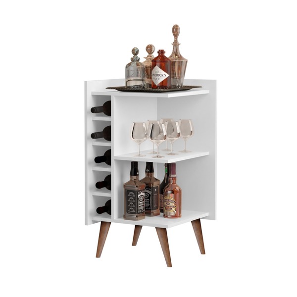 Aparador Com Adega Horizontal Pés Palito Santiago Branco