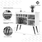 Aparador Com Adega Retrô Pés Em Madeira New Odin Off White/fr