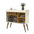 Aparador Com Adega Retrô Pés Em Madeira New Odin Off White/fr