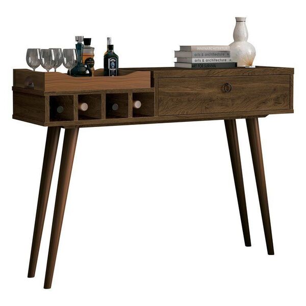 Aparador Com Bandeja Retrô Linus Nogal - Edn Móveis