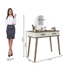 Aparador Com Espelho 2 Gavetas Maitê Fabrimóveis Freijo/off W