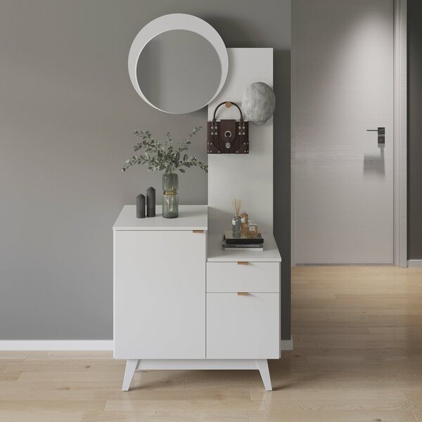 Aparador Com Espelho E Gancho 2 Portas E 1 Gavetas Ap Espress