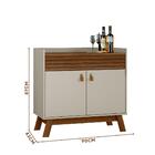 Aparador Com Gaveta Ripada E Puxador Em Couro Freijó Off Whit