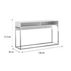 Aparador Com Nicho Branco Fosco E Tubos Cromados Carraro