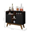 Aparador Com Painel Post Nogal Preto Fosco