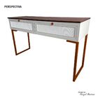 Aparador Com Pé De Ferro Iron 136cm Imbuia/bege/cobre - Vizza