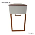 Aparador Com Pé De Ferro Iron 136cm Imbuia/bege/cobre - Vizza