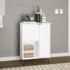Aparador Com Pés De Metal 2 Portas 1 Nicho Cayman Branco