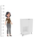 Aparador Com Pés De Metal 2 Portas 1 Nicho Cayman Branco