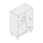 Aparador Com Pés De Metal 2 Portas 1 Nicho Cayman Branco/legn