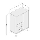 Aparador Com Pés De Metal 2 Portas 1 Nicho Cayman Branco/legn