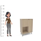 Aparador Com Pés De Metal 2 Portas 1 Nicho Cayman Legno Salin