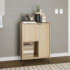 Aparador Com Pés De Metal 2 Portas 1 Nicho Cayman Legno Salin