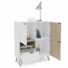 Aparador Com Pés De Metal 3 Portas 1 Gaveta 1 Nicho Cayman Br