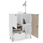 Aparador Com Pés De Metal 3 Portas 1 Gaveta 1 Nicho Cayman Br