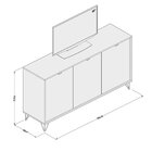 Aparador Com Pés De Metal 3 Portas 3 Prateleiras Montreal Bra