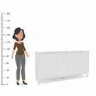 Aparador Com Pés De Metal 3 Portas 3 Prateleiras Montreal Bra