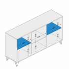 Aparador Com Pés De Metal 3 Portas 3 Prateleiras Montreal Leg