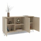 Aparador Com Pés De Metal 3 Portas 3 Prateleiras Montreal Leg