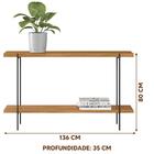 Aparador Com Pés Metálicos Industrial 136cm Nature Fosco Jasp