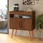 Aparador Com Portas E Pés Em Madeira - Canela - Ofertamo