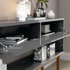 Aparador Com Prateleira E Buffet Thompson Cinza Perolizado Ta