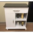 Aparador Com Uma Porta E Gaveta De Área De Serviço Preta