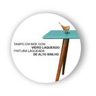 Aparador Com Vidro Pés Palito 100cm Pés Mel Tampo Tiffany