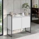 Aparador Compacto Metalic Branco Preto