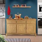 Aparador Cozinha Rústica Madeira Maciça 3 Portas 3 Gavetas Me