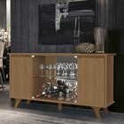 Aparador Cristaleira 2 Portas Em Vidro 2 Prateleiras 160x84,5