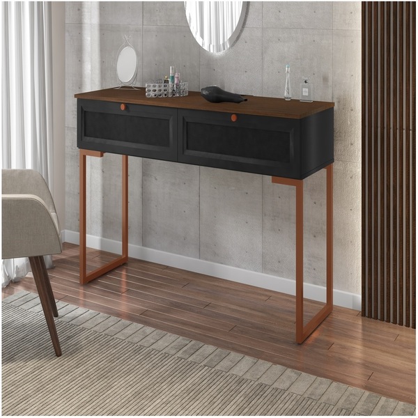 Aparador Curitiba Preto Imbúia Cobre Bnn Decor