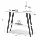 Aparador Davi 90x30 Tampo Mdf 30mm Pé Em Madeira Off White/am