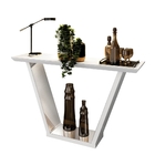 Aparador David Com Tampo De Vidro E Espelho Branco