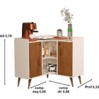 Aparador De Canto Em L 4747 Perola / Caramelo