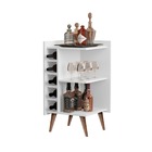 Aparador De Canto Sala Com Adega Bar Retrô Pés Palito Malbec