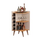 Aparador De Canto Sala Com Adega Bar Retrô Pés Palito Malbec