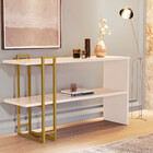 Aparador De Entrada Sintra Babus - Perola / Dourado