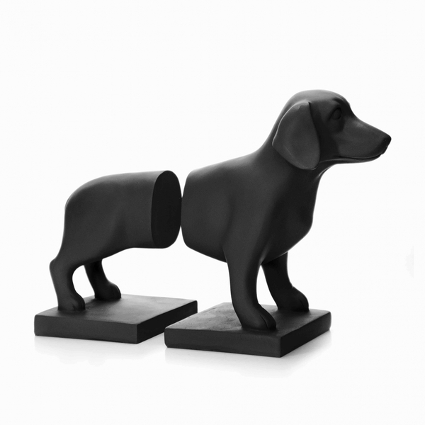 Aparador De Livros Decorativo Em Resina Preto Mate 23x12 Cm -